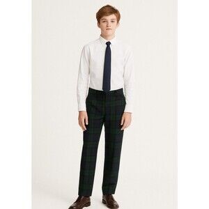 POLO Ralph Lauren Boys Black/Green Plaid Trousers British Vibe Size 16 (28x28)